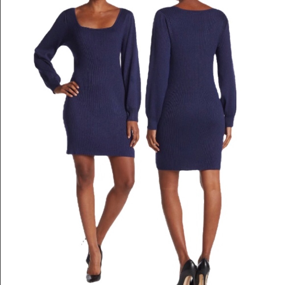 NWT Blue Orchid Shimmery Navy Ribbed Dress